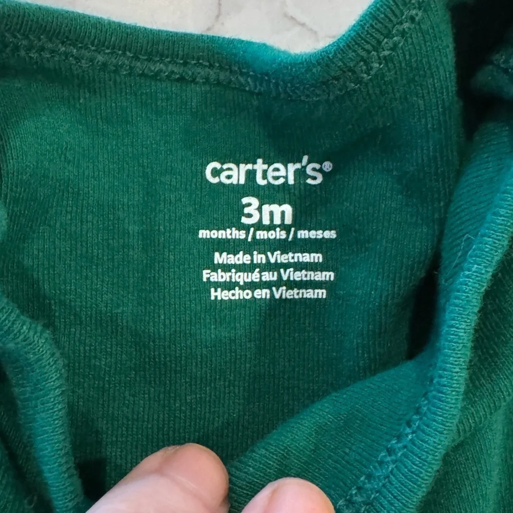 Carters - 3M - Festive Green and Gray Baby Outfit